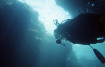 Diver above Photo - Cueva Submarina, Isabela, Puerto Rico 