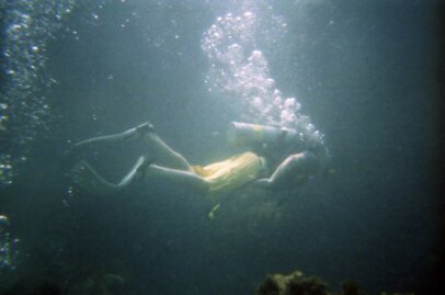A diver in La Cueva Photo - Cueva Submarina, Isabela, Puerto Rico 
